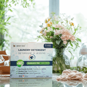 Laundry Detergent Tablets. Made in Canada. 35 tablets in a compostable box. Plastic free, fragrance free